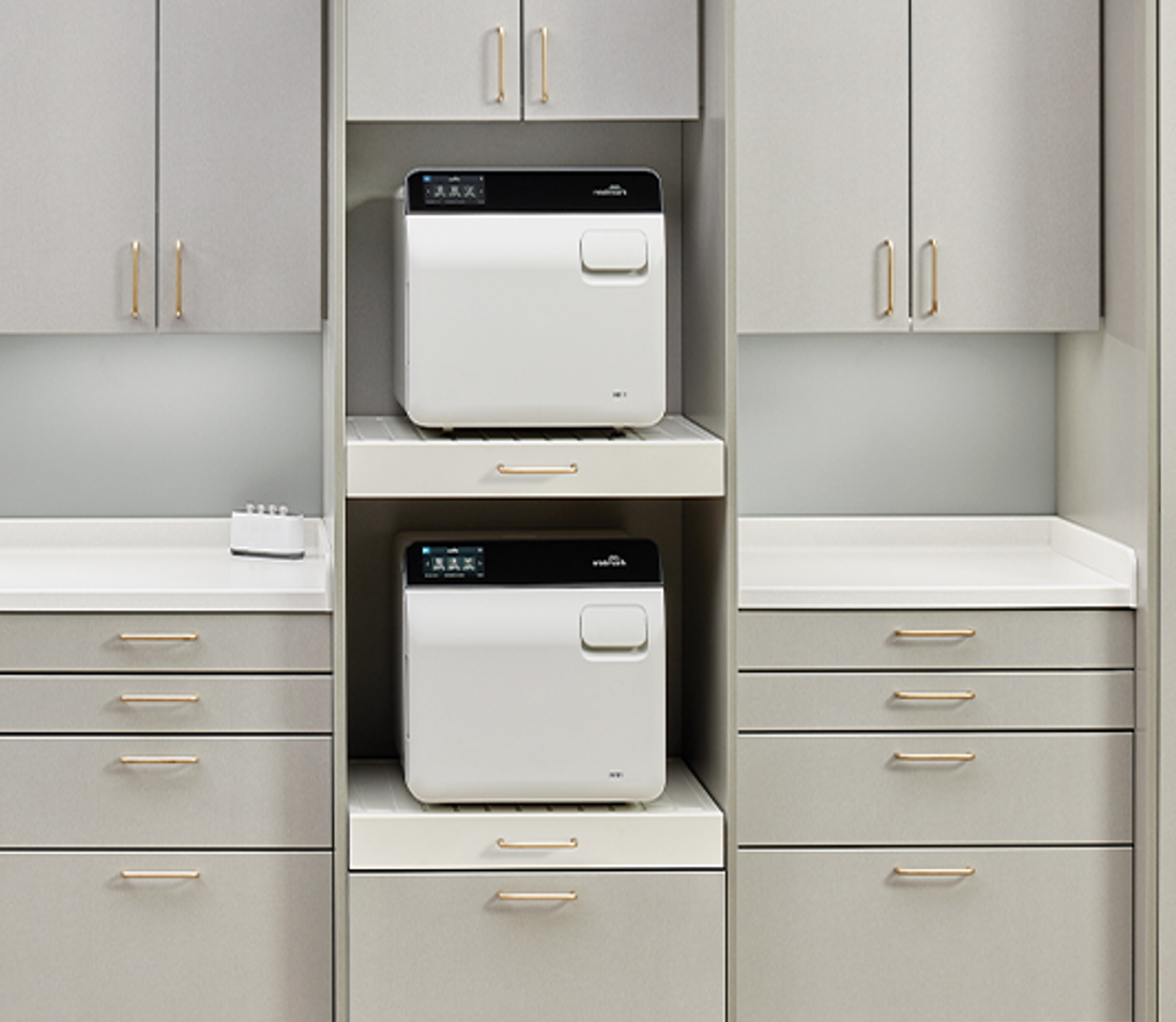 Thermofoil cabinetry in healthcare sterilization area